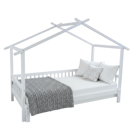 Toate Produsele - Pat Montessori cu un pat suplimentar, alb, 90x200, KESIO