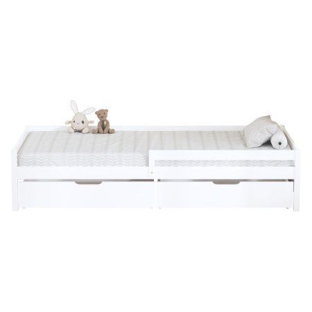 Pat pentru copii cu spaţiu de depozitare, 90x200, alb, MIX NEW [2]