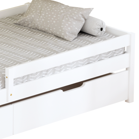 Pat pentru copii cu spaţiu de depozitare, 90x200, alb, MIX NEW [4]