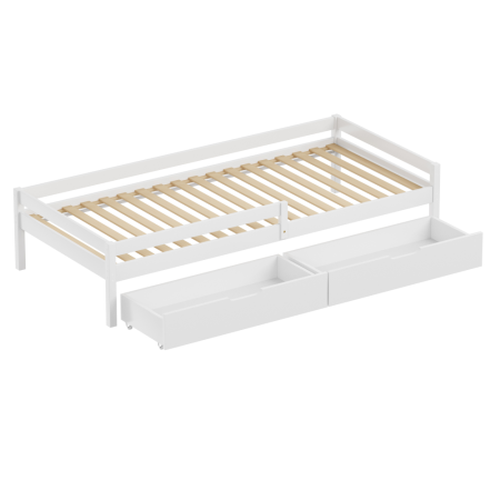 Pat pentru copii cu spaţiu de depozitare, 90x200, alb, MIX NEW [6]