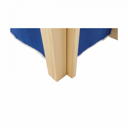 Pat pentru copil, inaltat ,cu cort albastru si birou culisabil,lemn pin,Bortis Impex [4]