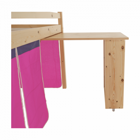 Pat pentru copil, inaltat ,cu cort roz si birou culisabil,lemn pin,Bortis Impex [6]