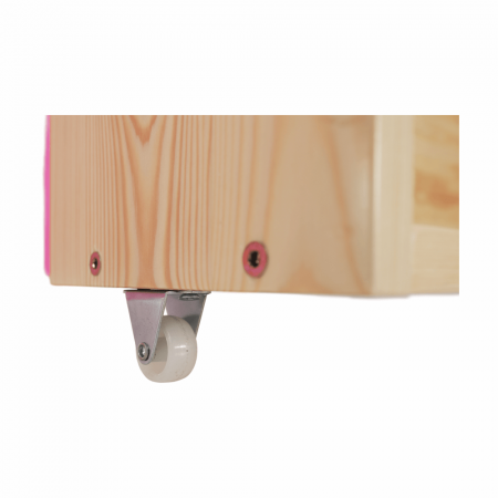 Pat pentru copil, inaltat ,cu cort roz si birou culisabil,lemn pin,Bortis Impex [19]