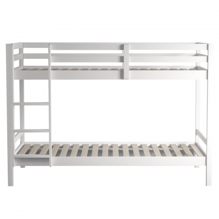 Pat supraetajat, 90x200, lemn masiv, alb, INEZA [4]