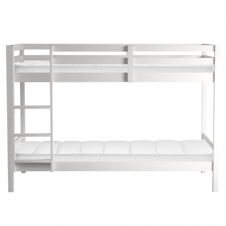 Pat supraetajat, 90x200, lemn masiv, alb, INEZA [5]