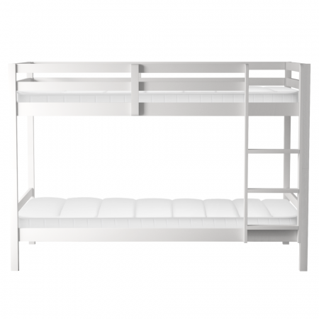 Pat supraetajat, 90x200, lemn masiv, alb, INEZA [2]