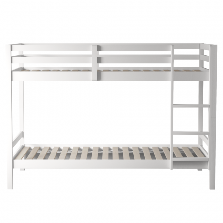 Pat supraetajat, 90x200, lemn masiv, alb, INEZA [3]