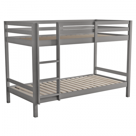 Pat supraetajat, 90x200, lemn masiv, gri, INEZA [1]