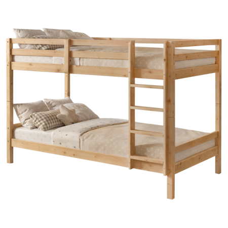 Toate Produsele - Pat supraetajat, 90x200, lemn masiv, natural, INEZA