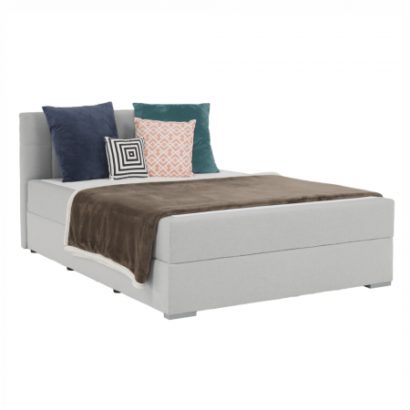 Paturi lemn & pal - Pat tip BOXSPRING 120x200, gri deschis, FERATA KOMFORT