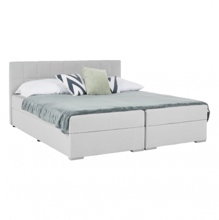 Paturi lemn & pal - Pat tip BOXSPRING 180x200, gri deschis, FERATA KOMFORT