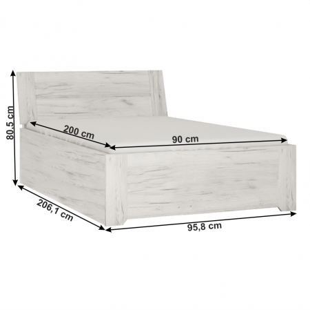 Pat typ 90, alb craft, 90x200, ANGEL [3]