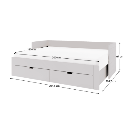 Patul extensibil, caşmir, 90/180x200, ANTONY [1]