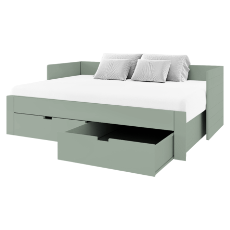 Patul extensibil, verde-gri, 90/180x200, ANTONY [3]