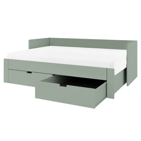 Patul extensibil, verde-gri, 90/180x200, ANTONY [6]