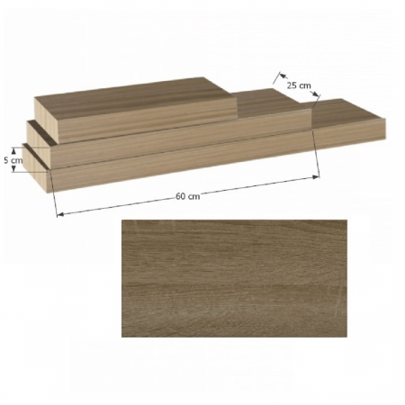 Poliţă 60x25 din MDF, stejar trufă, GANA FY 11044-3 [1]