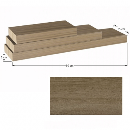Poliţă 80x25 din MDF, stejar trufă, GANA FY 11044-4 [1]