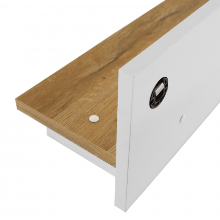 Poliţă MZ18, alb / stejar grand, LEON [8]