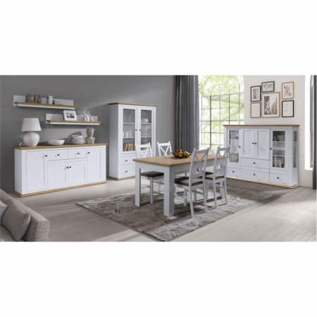 Poliţă MZ18, alb / stejar grand, LEON [1]