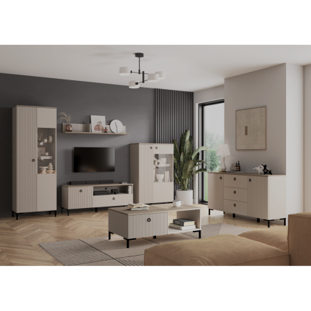 Poliţă suspendat 135, gri-maroniu Taupe/stejar silverjack, DOMCA [4]