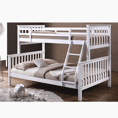 Pat supraetajat copii,lemn de pin, alb,se pot forma 2 paturi separate [1]