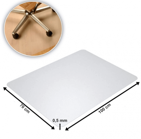 Protecţie podea sub scaun, transparentă, 100x70 cm, 0, 5 mm, ELLIE NEW TYP 1 [10]