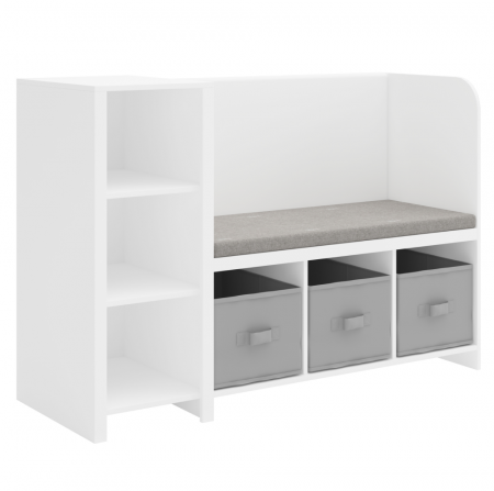 Raft cu bancă, alb/gri, BENKO [1]