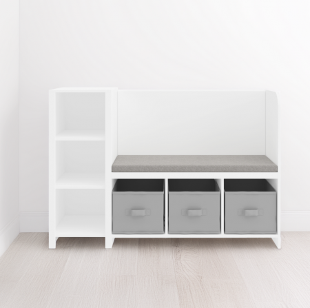 Raft cu bancă, alb/gri, BENKO [3]