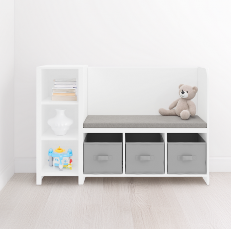 Raft cu bancă, alb/gri, BENKO [4]