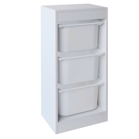 Toate Produsele - Raft cu cutii de depozitare, alb, DUVAN