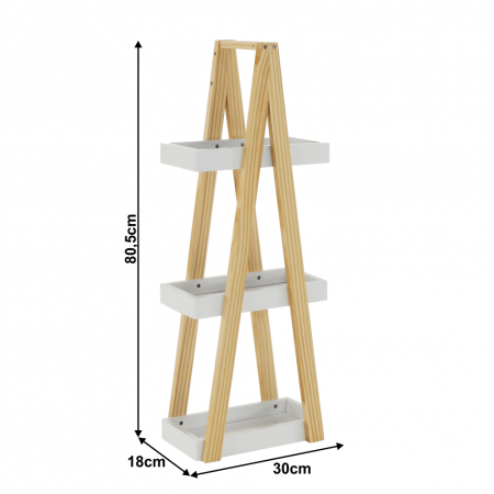 Raft de depozitare, alb / natural, ARVEN [5]