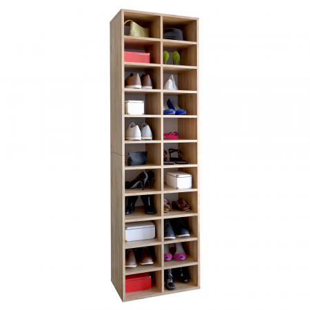 Toate Produsele - Pantofar cu rafturi, 184 cm inaltime x 54 cm latime x 34 cm adancime, capacitate mare incaltaminte , stejar artisan