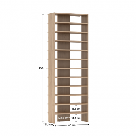 Raft înalt/pantofar, stejar artizanal, OSKI [3]