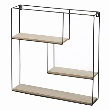 Living - Raft, natural/negru, DESIO TYPUL 1