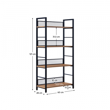 Raft, negru/stejar, KELER TIP 1 [4]