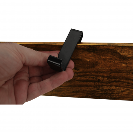 Raft pentru pantofi, lemn rustic şi metal negru / MDF, KELAM [12]