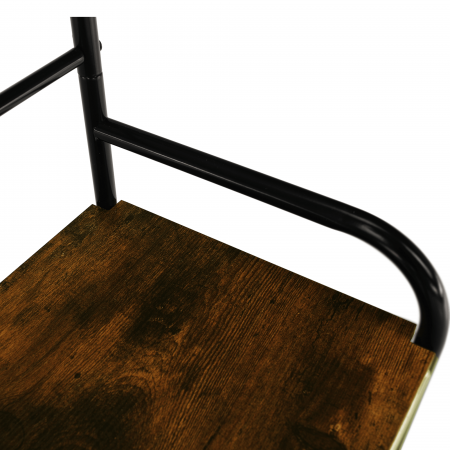 Raft pentru pantofi, lemn rustic şi metal negru / MDF, KELAM [9]