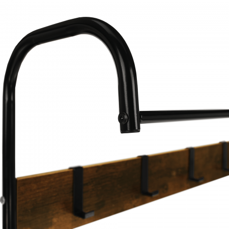 Raft pentru pantofi, lemn rustic şi metal negru / MDF, KELAM [10]