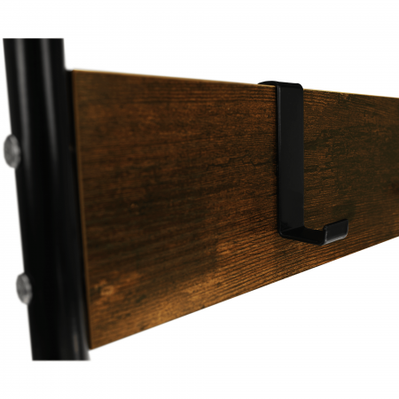 Raft pentru pantofi, lemn rustic şi metal negru / MDF, KELAM [11]