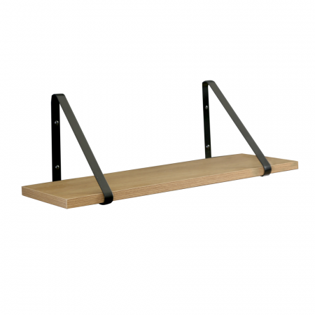 Rafturi/ etajere carti - Raft suspendat, stejar / negru, SAGIRA
