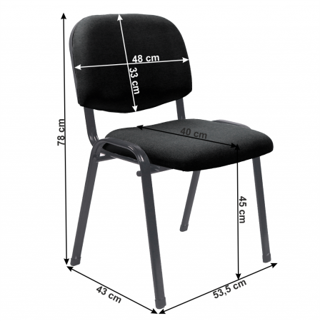 Scau de birou, negru, ISO 2 NEW [1]