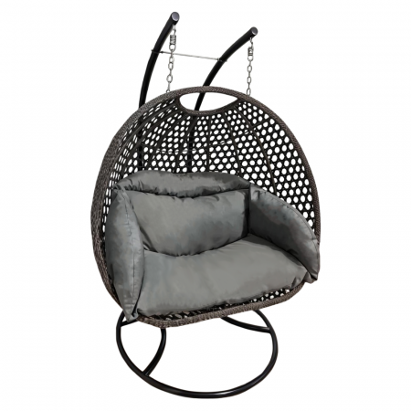 Scaun agăţat dublu, negru/gri/gri închis, DAKAN NEW [1]