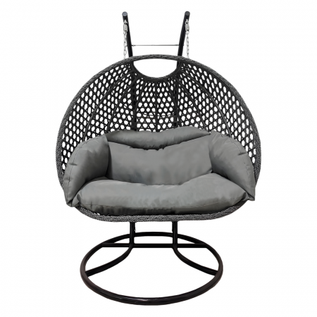 Mobilier Gradina - Scaun agăţat dublu, negru/gri/gri închis, DAKAN NEW