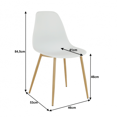 Scaun, alb/natural, SINTIA [2]