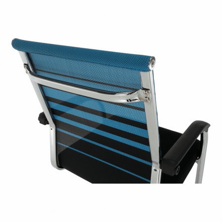 Scaun conferinta/vizitator /scaun birou, albastru/negru, material textil, [3]