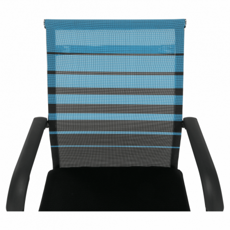 Scaun conferinta/vizitator /scaun birou, albastru/negru, material textil, [14]