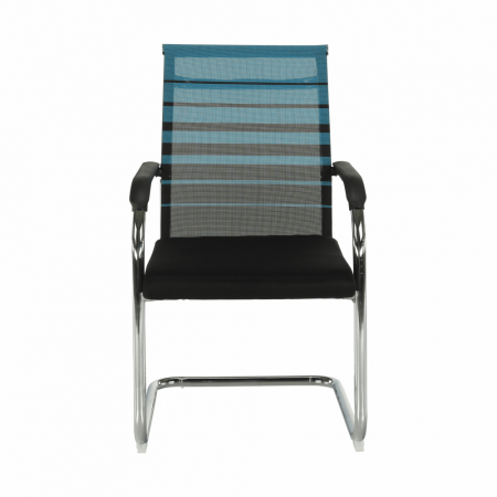 Scaun conferinta/vizitator /scaun birou, albastru/negru, material textil, [11]