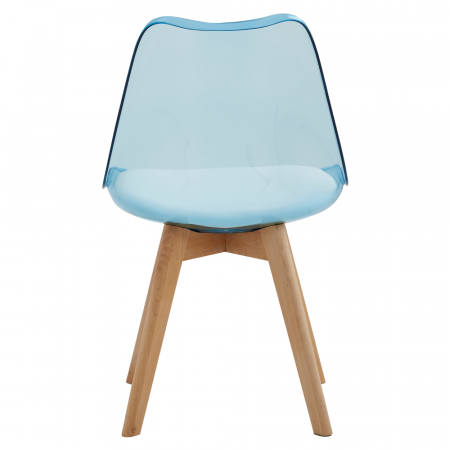 Scaun, albastru transparent, acrilic/piele ecologică/fag, BALI 2 NEW [3]