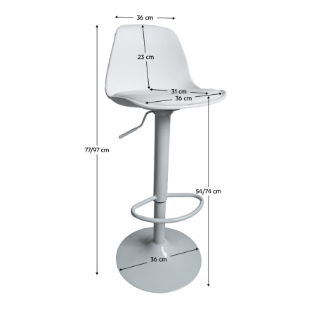 Scaun bar, alb, DOBBY NEW [1]