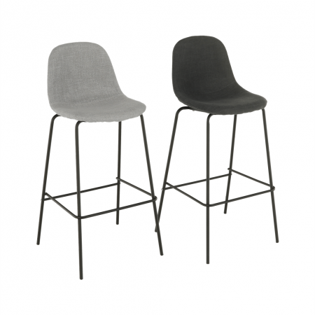 Scaun bar, material textil gri închis/metal, MARIOLA 2 NEW [16]